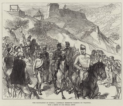 The Occupation of Bosnia, Austrian Reserves Passing by Vranduk by Sir John Charles Robinson